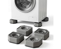 Trillingsdempers wasmachine - Trillingsdempers - Anti-vibration pads - Washing machine pads - Non-slip feet - 4.5cm height - Set of 4 - Kitchen stove riser - Dryer - Fridge - Dishwasher - Noise reduction - Grey