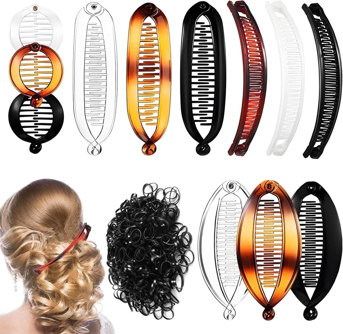 12 Stuks Fishtail Kam Clip Set - Vintage Stijl - Haaraccessoires voor Meisjes en Dames