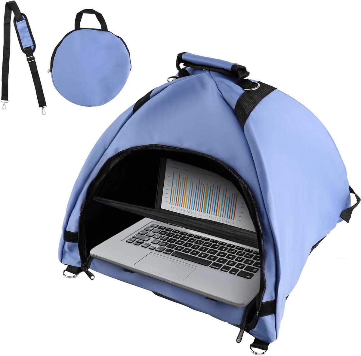 Tent voor Laptop, Zonnescherm voor Laptop Buiten, Waterdicht en Privacy Scherm met Warmte Reflectie - Geschikt voor Werken Buiten.