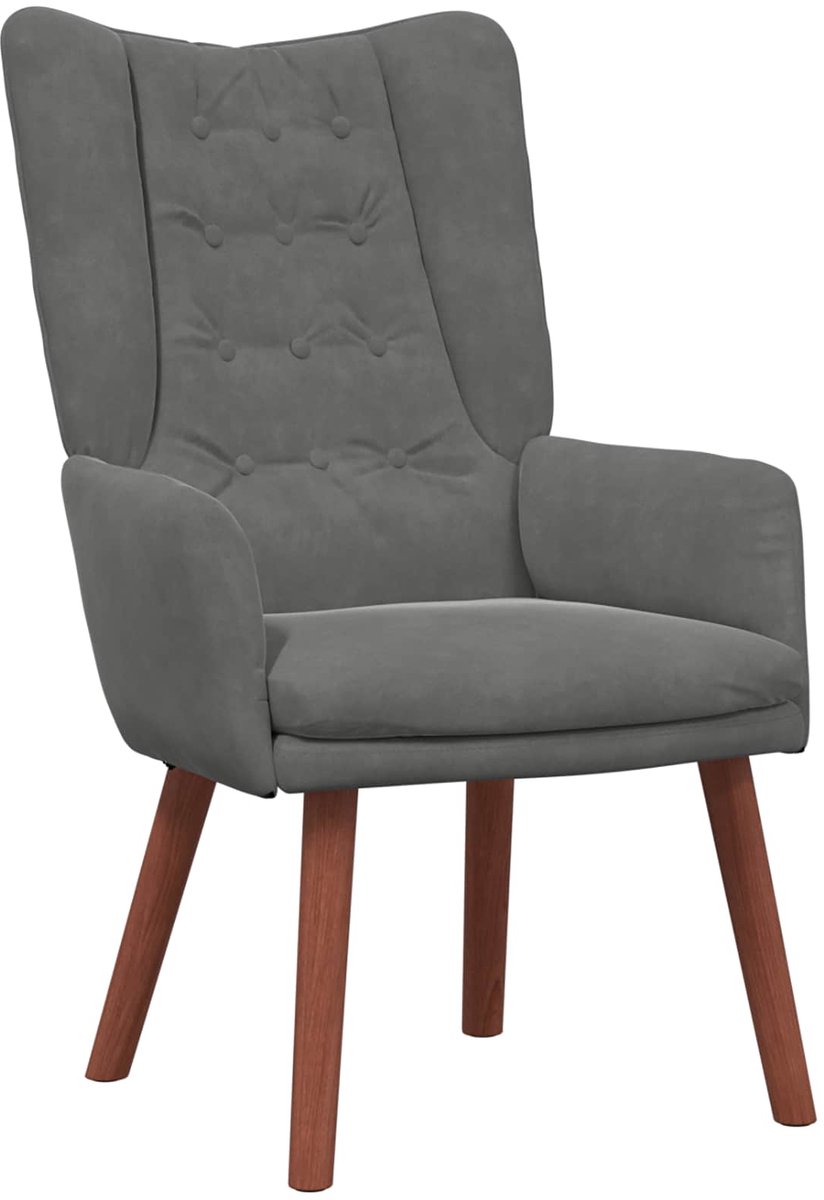 vidaXL Fauteuil - Donkergrijs - 63 - x - 67 - x - 94 - cm - Fluweel