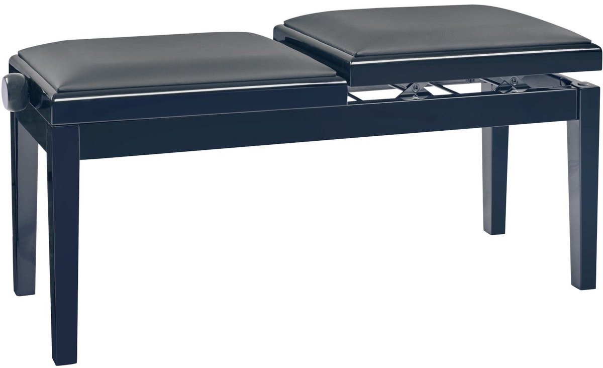 Konig & Meyer 13949 Double-seat piano bench hoogglans zwart, zitting zwart imitatieleer