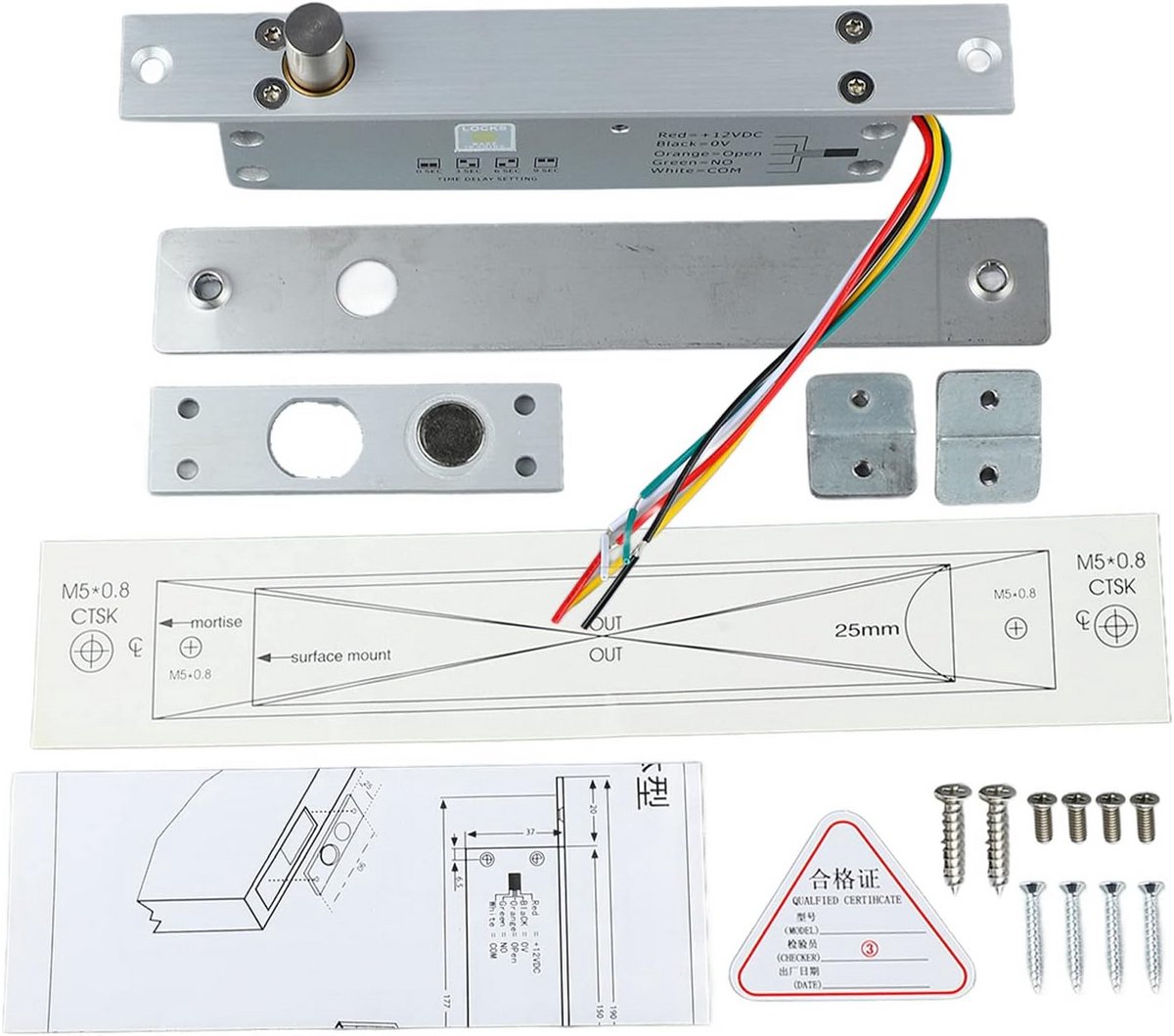 Elektrisch Slot met Tijdvertraging en LED-indicator voor Toegangscontrole