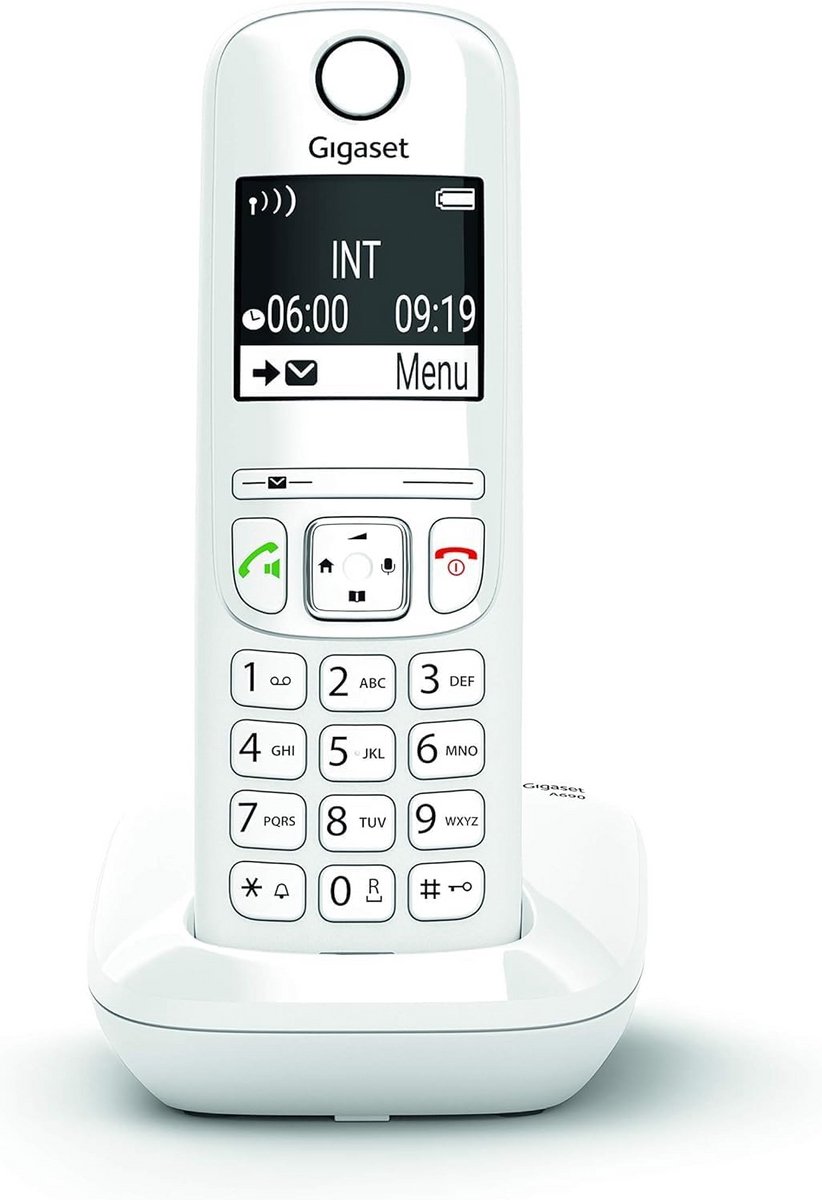 Draadloze DECT Telefoon met Handsfree en Contrastrijk Display - Wit