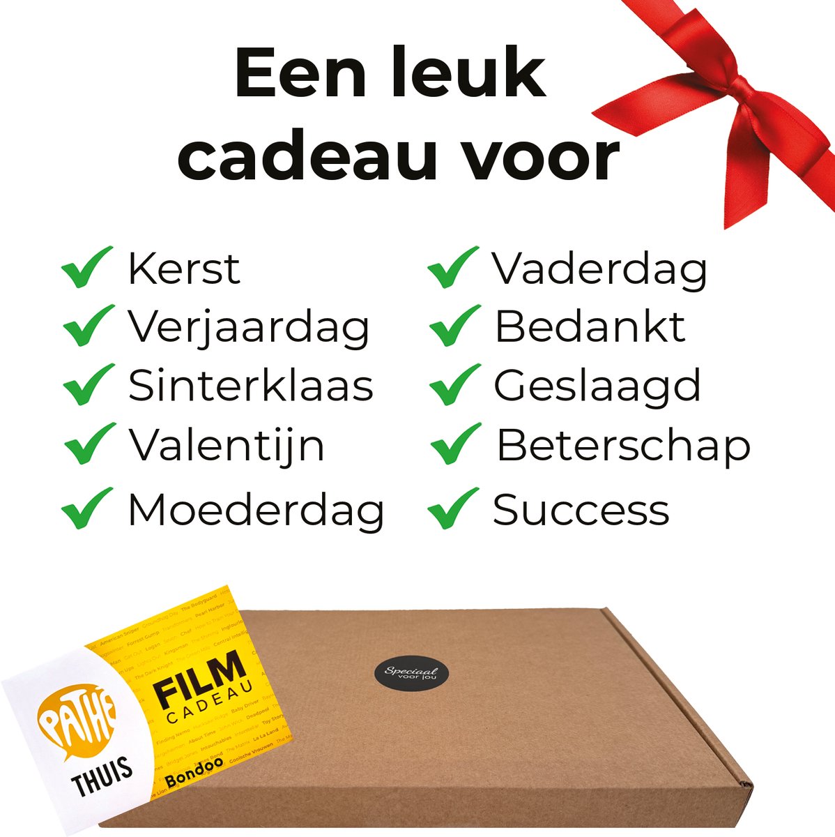 Filmpakket Small - Pathé Thuis - Cadeaupakket met film voucher - Zakelijk bestellen - Verjaardag - Beterschap - Sinterklaas - Kerstpakket - Brievenbus – foto 6