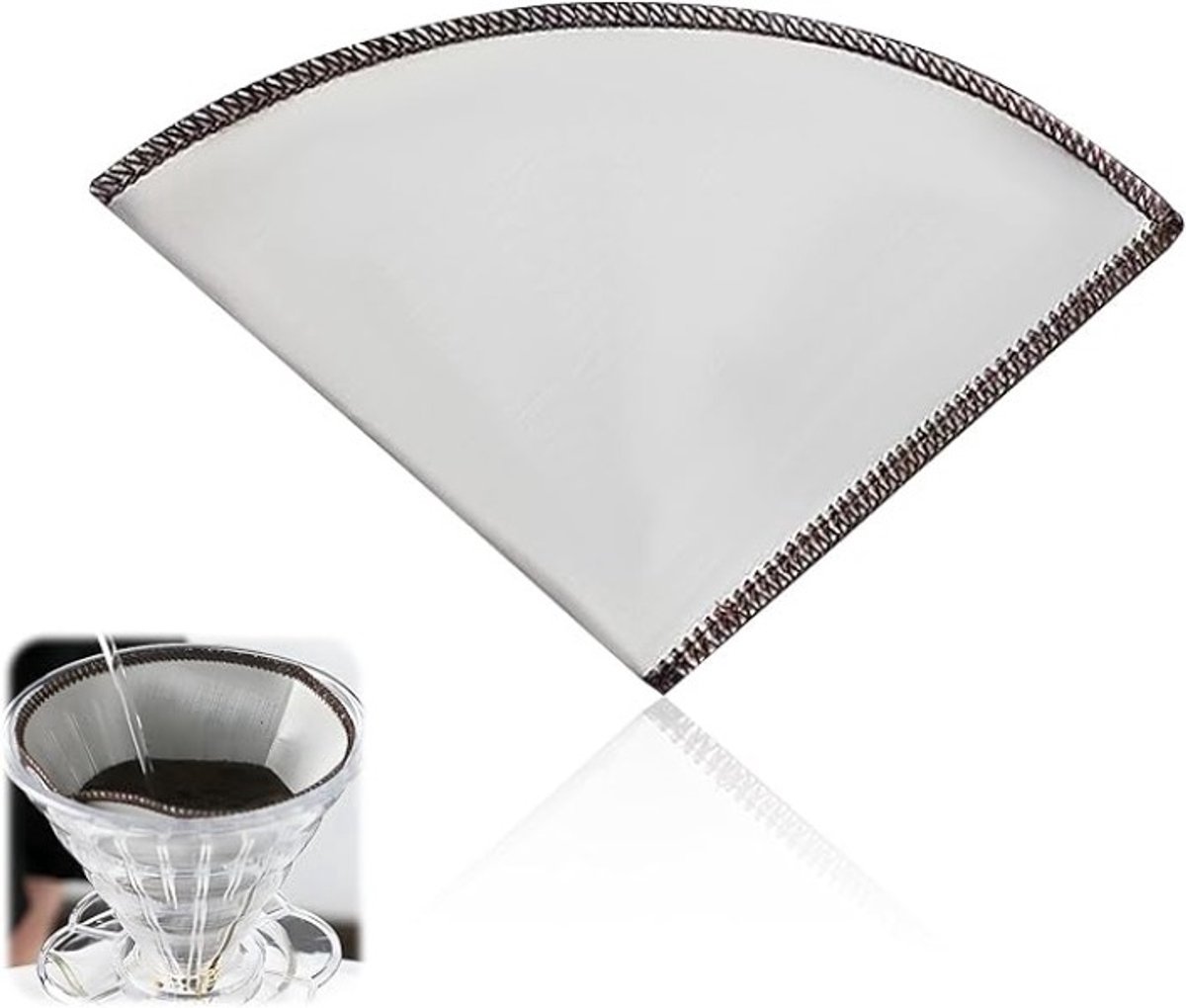 Herbruikbaar roestvrijstalen koffiefilter maat 4 voor 8-12 kopjes