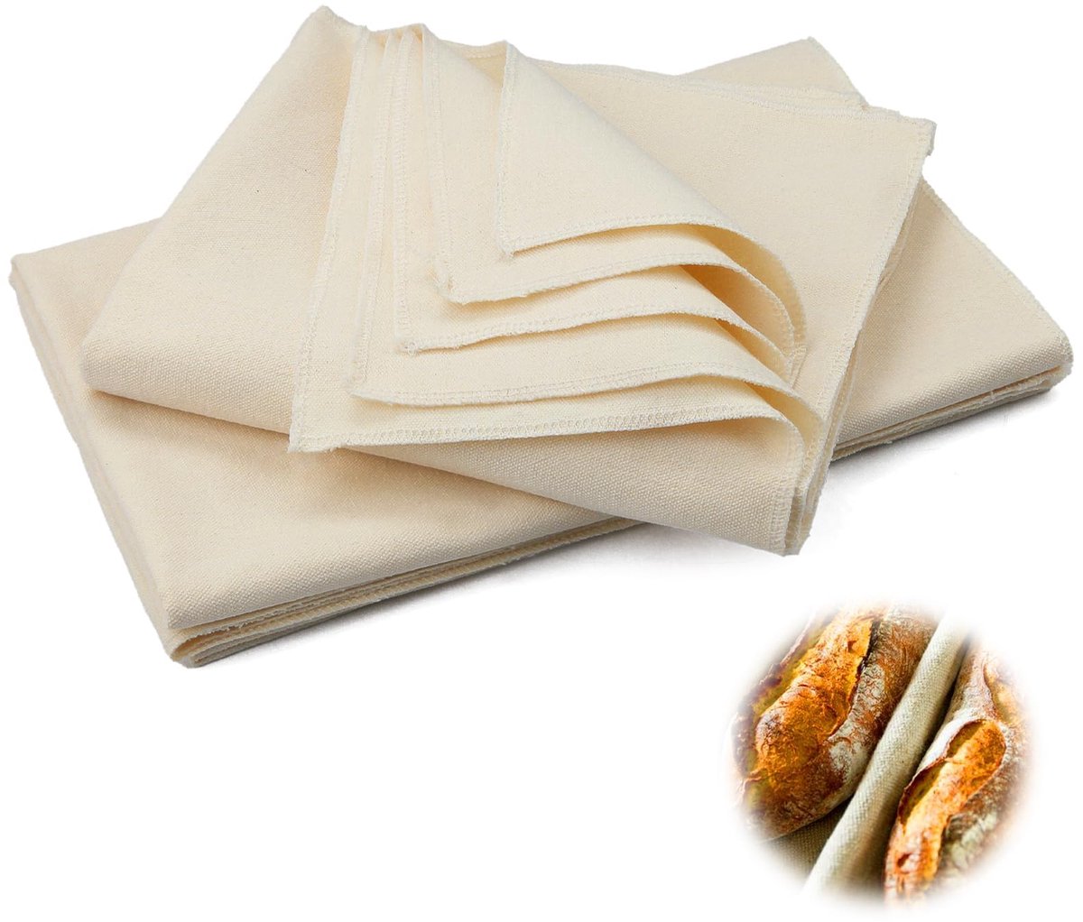 Linnen Doek Brood Bakken - Set van 3 - 48x36 cm
