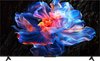 55-inch TCL televisie met een levendige abstracte bloemafbeelding op het scherm.