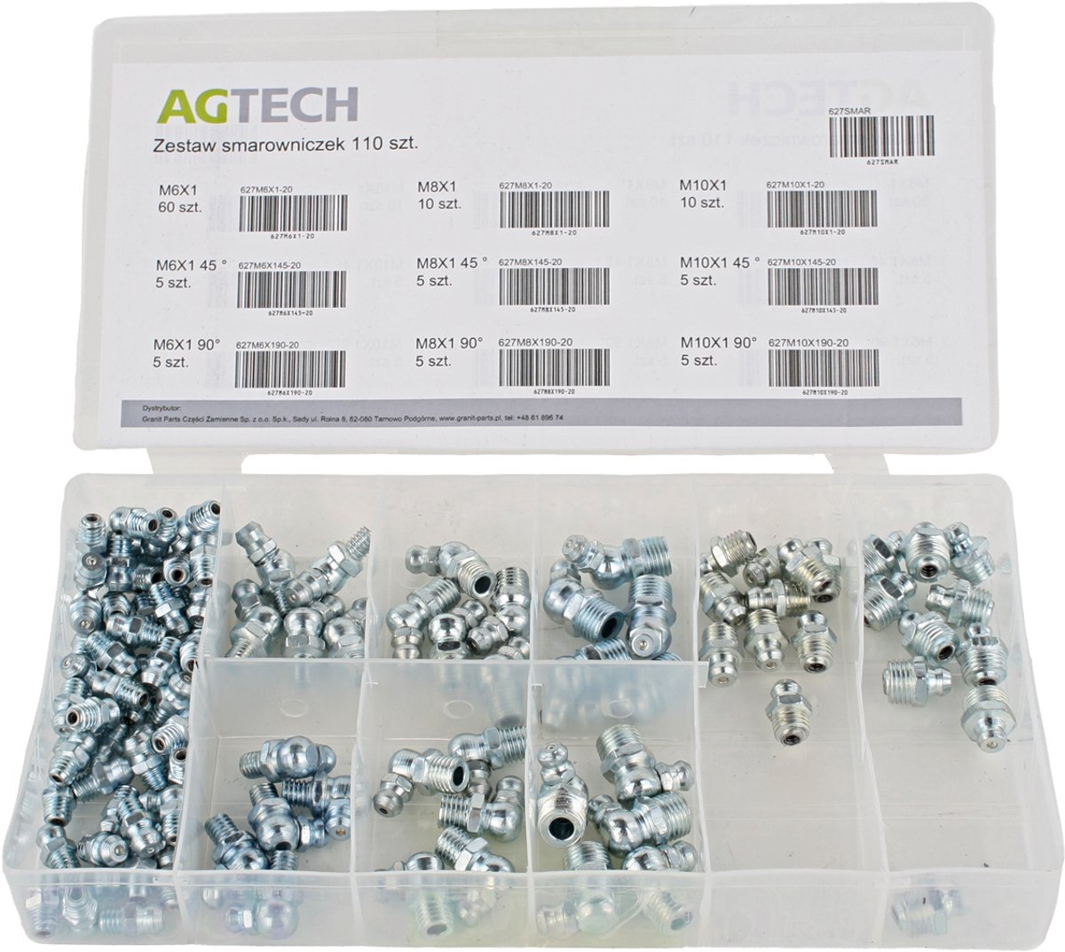 AGTECH GRANIT PARTS GERMANY - Zestel Smarowniczek - 110 Stuks - Smarowniki