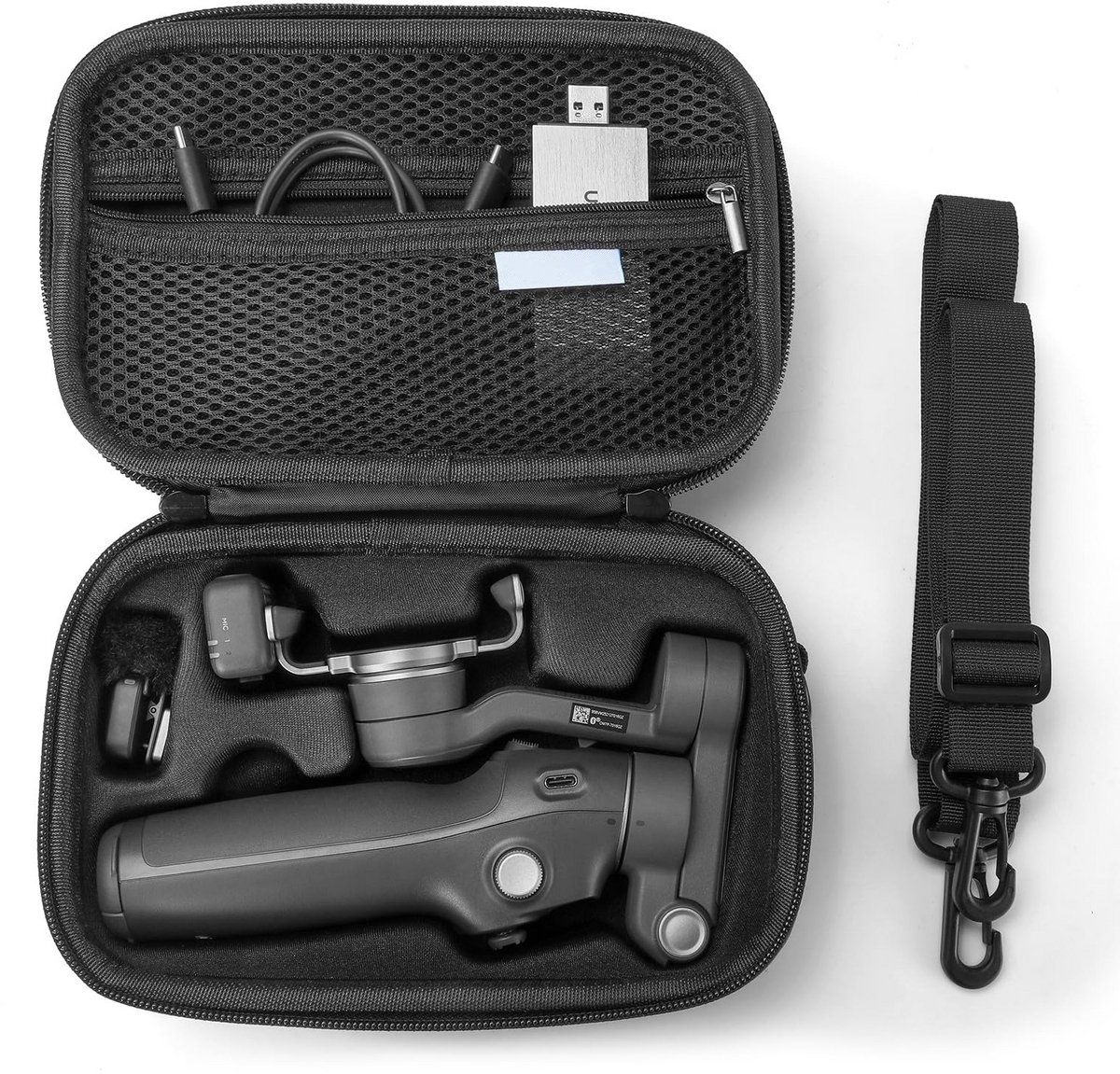 Kraftverdia® DJI Osmo Mobile 8/7P Opbergtas - Draagbare Compacte Etui voor DJI Osmo Mobile 8/7/7P Vlog Set Accessoires - PU Nylon Leer, Stofdicht, Schokbestendig en Waterafstotend Verstelbare Schouderriem - Perfect voor Reizen en Thuisopslag