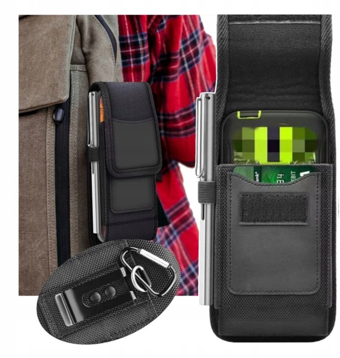 GSM Hurt - Tactische Telefoon Etui - Oxford - 185x98x20mm - Zwart