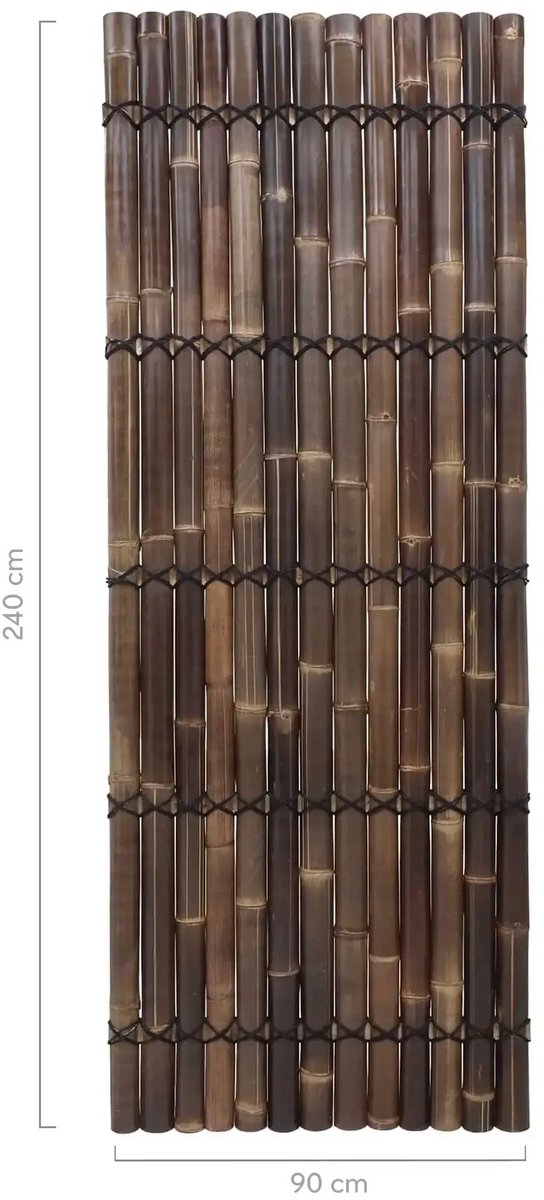 Masters of Bamboo® Bamboe Schutting Halfrond - 90 x 240 cm - Zwart - Tuinscherm / Bamboe scherm