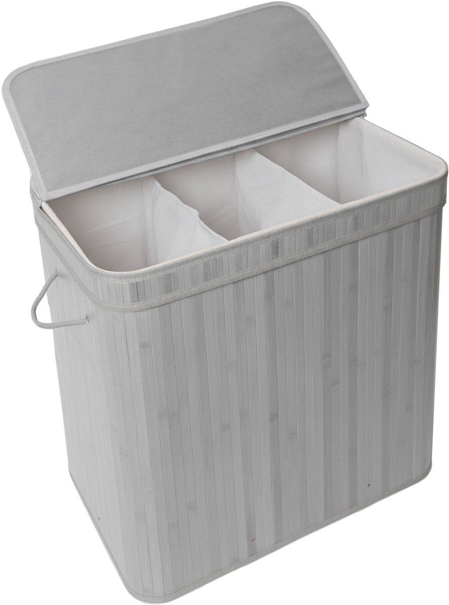 Wasmand - 61x61,5x41,5 cm - grijs - voor wasgoed