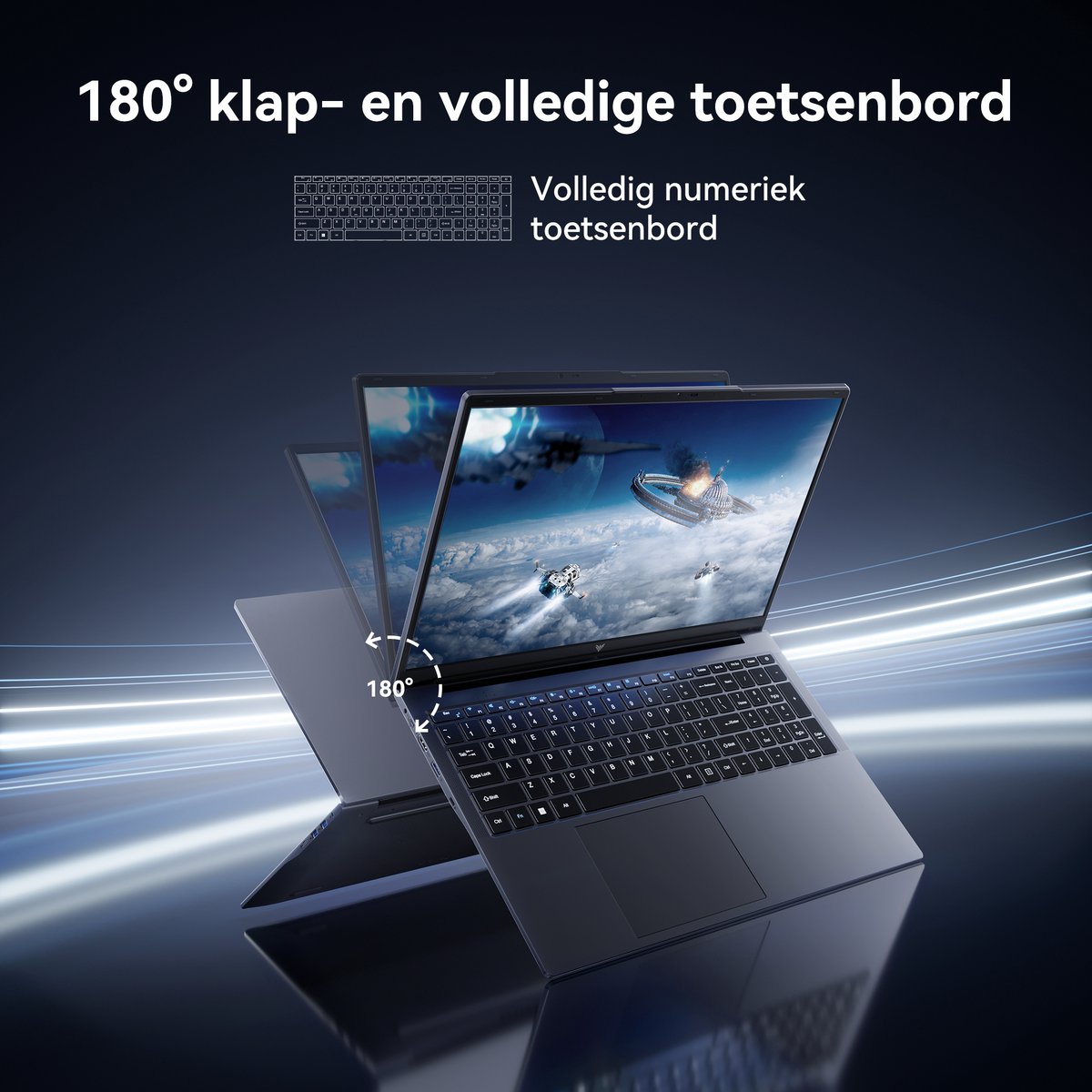 ACEMAGIC AX17Pro 17.3 Zoll FHD Laptop - Ryzen 4300U Processor tot 3.7GHz (Beat N-95) - 16GB DDR4 512GB SSD - WiFi 5 - BT5.0 - Grijs — afbeelding 3
