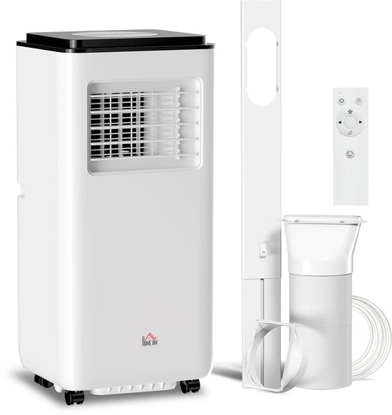 Draagbare airconditioner HOMCOM 7000 BTU, koeling 8-25 m², ontvochtiger, ventilator, afstandsbediening, wit
