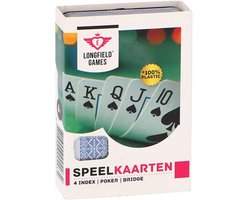 Longfield Speelkaarten 100% Plastic – Duurzaam Kaartspel met 4 Indexen – Inclusief Kunststof Doosje 