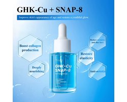 Koper Peptide Serum 30 ml - GHK-Cu SNAP-8 Peptide Serum - Set van 2 Stuks - Professionele Anti-Aging Formule met 12 Actieve Werkzame Stoffen | Collageen Boost, Rimpelvermindering & Intense Hydratatie 30 ml