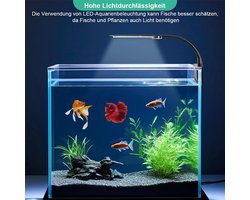 Aquarium LED-lamp, plantenbakverlichting, kleine verlichting, mini clip-on lamp geschikt voor aquariums - zwart