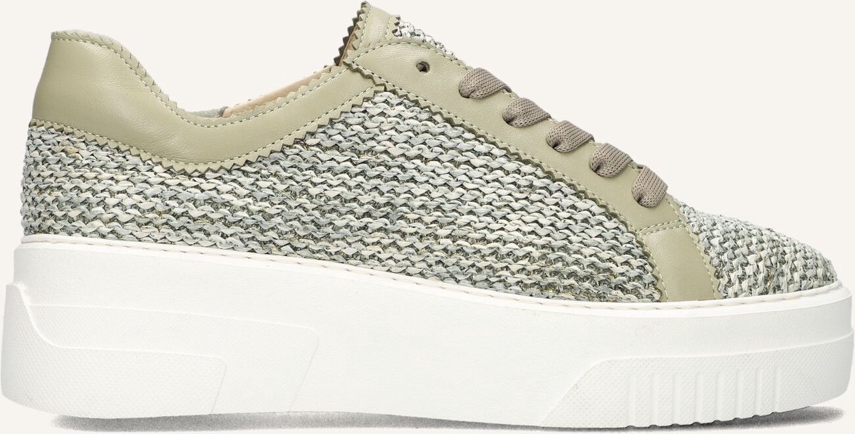SOFTWAVES Dames Lage sneakers 9.11.02 - Groen - Textiel - Maat 41