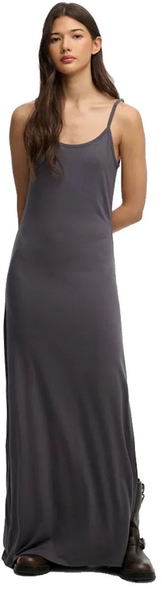 Superdry Maxi Jersey Cami Lange Jurk Zonder Mouwen XS Vrouw Zwart