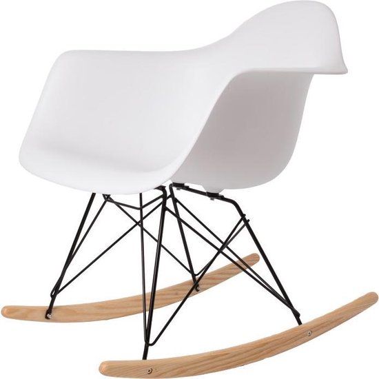 Welvarend Ruwe slaap pakket Design schommelstoel RAR Zwart frame PP wit | bol.com