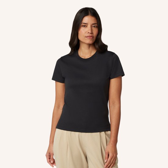 Geurwerend, Kleurvast & Vormvast – Stretch BCI-Katoen – LABFRESH vrouwen T-shirt Slim Fit zwart