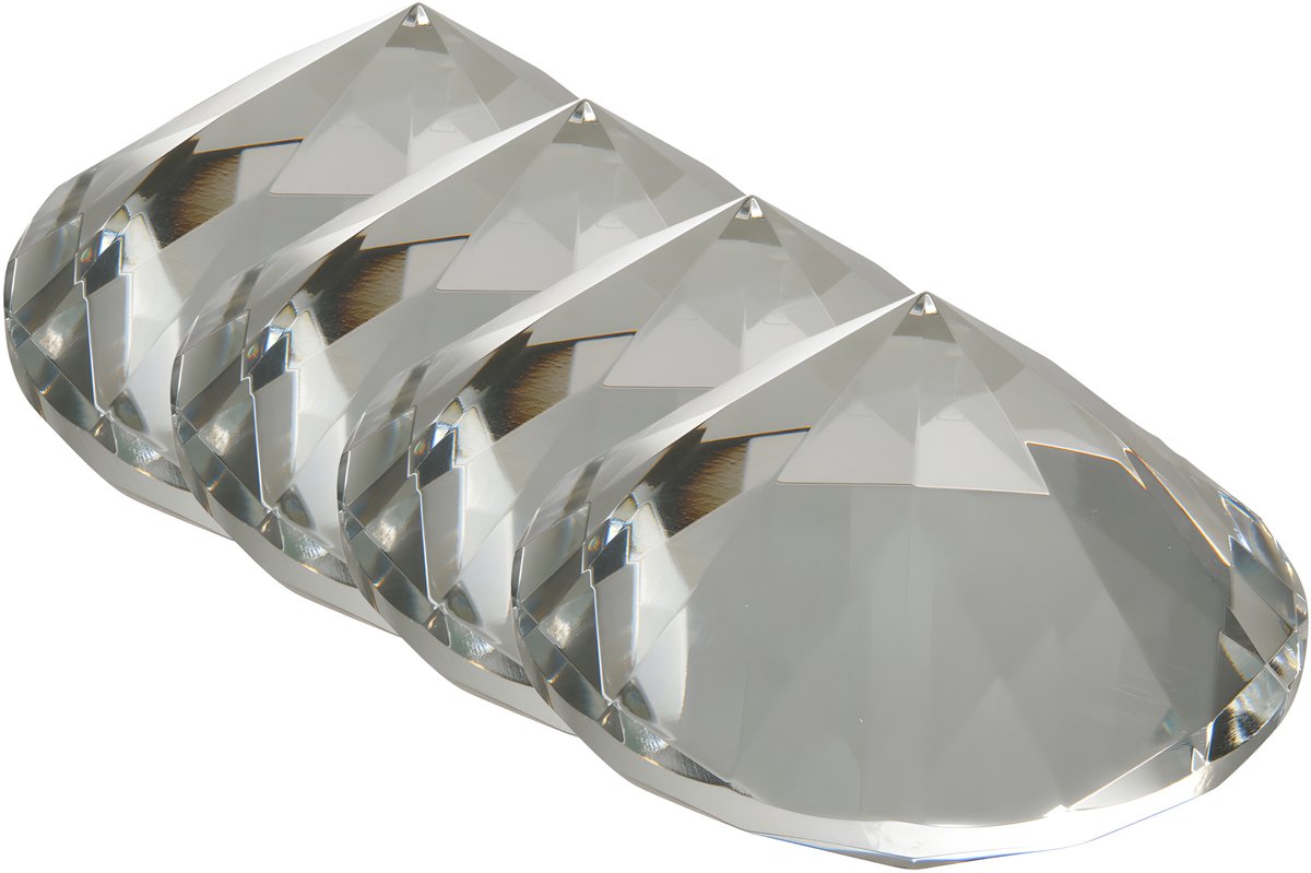 Ostaria Diamanten - 4x - D8 cm - transparant glas - namaak edelstenen