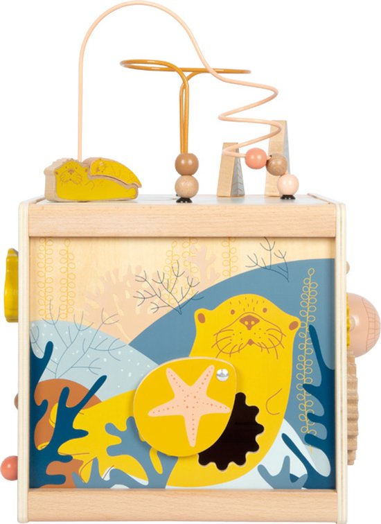 Small Foot - Houten Activiteitenkubus met Motoriekspiraal Zeekust van Small Foot — afbeelding 2