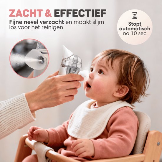 Vulpes Goods® Babycare - Baby Neusreiniger 2-in-1 - Baby Neusreiniger Elektrisch met Ultrasone Vernevelaar - 65kPa Zuigkracht & 5 standen - Neusdouche - Snoetenpoetser - Neuszuiger - Lichtgewicht & Muziek - Grote Batterij - USB-C van Merkloos — afbeelding 2