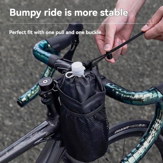 Fietstas - Fietstassen - Fietsstuurtasje elektrische fiets - Universele Fiets Stuurtas met Bidonhouder en Netzak - Geïsoleerd - Voor Fiets - 23.5x11cm — afbeelding 2
