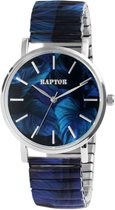 Raptor Herenhorloge siliconen JW20204 met echte leren band, 5ATM, basic, modern, zakelijk