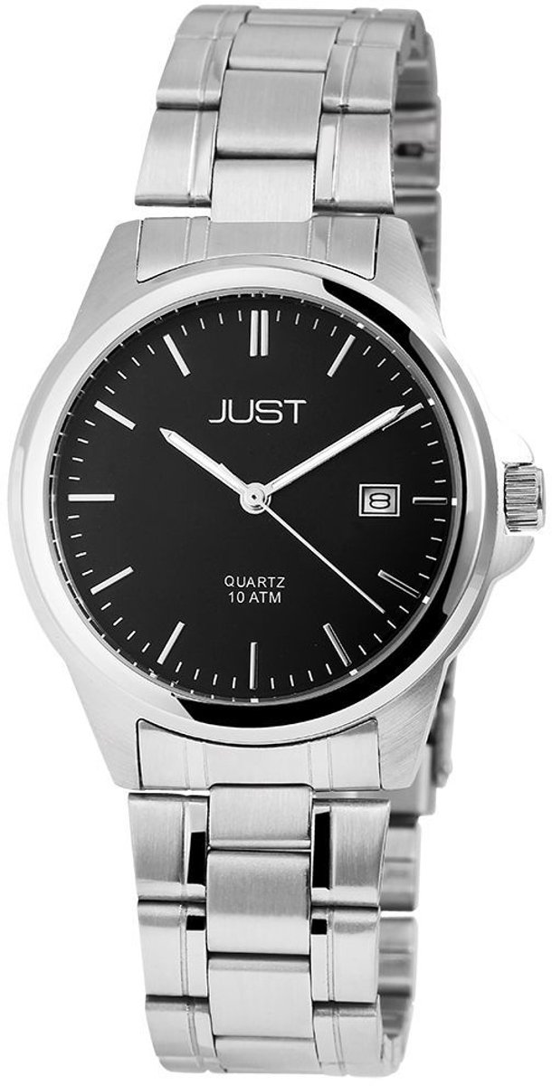 JUST Herenhorloge van roestvrij staal Baroon herenhorloge van roestvrij staal, 3 wijzers, datumweergave