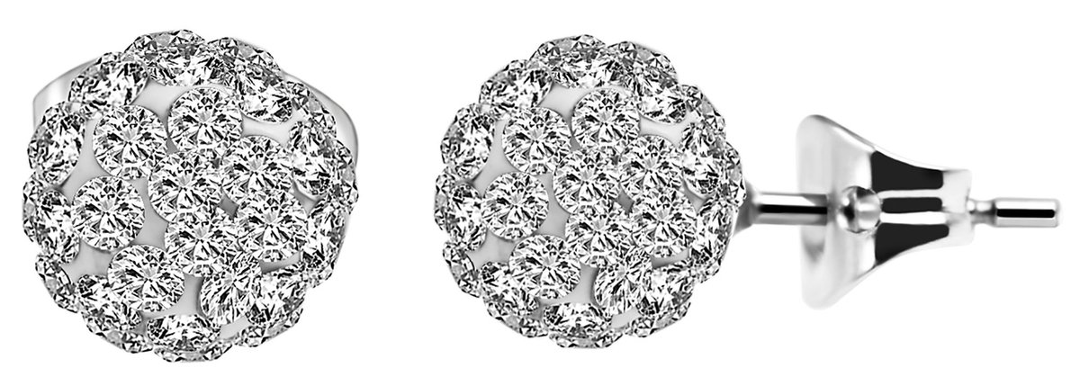 AKZENT Accent dames oorbel Tami titanium oorbellen met similibe zetting, bol, modieus, dames