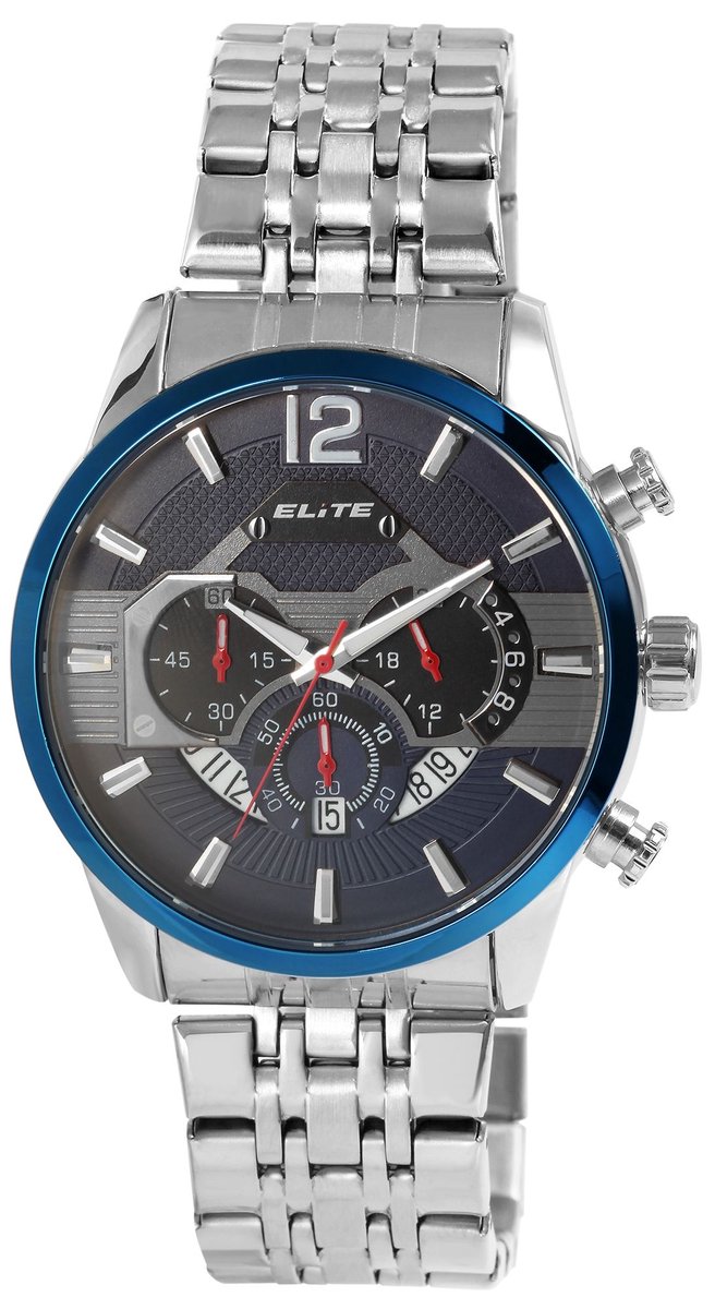 Elite Herenhorloge van roestvrij staal 2800085 ELITE heren chronograaf met roestvrijstalen band