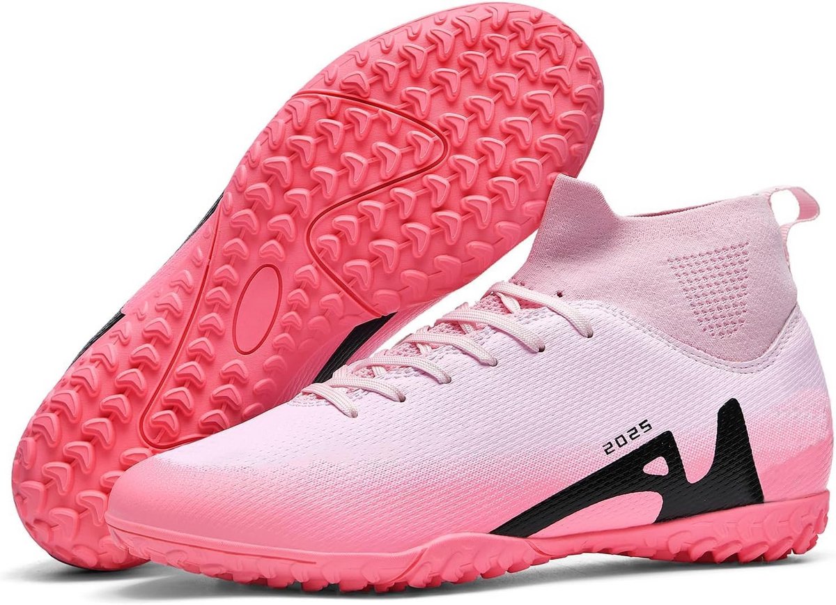 Professionele Voetbalschoenen Heren en Jongens met Spikes en Hoge Schacht | Microvezel Kunstleer