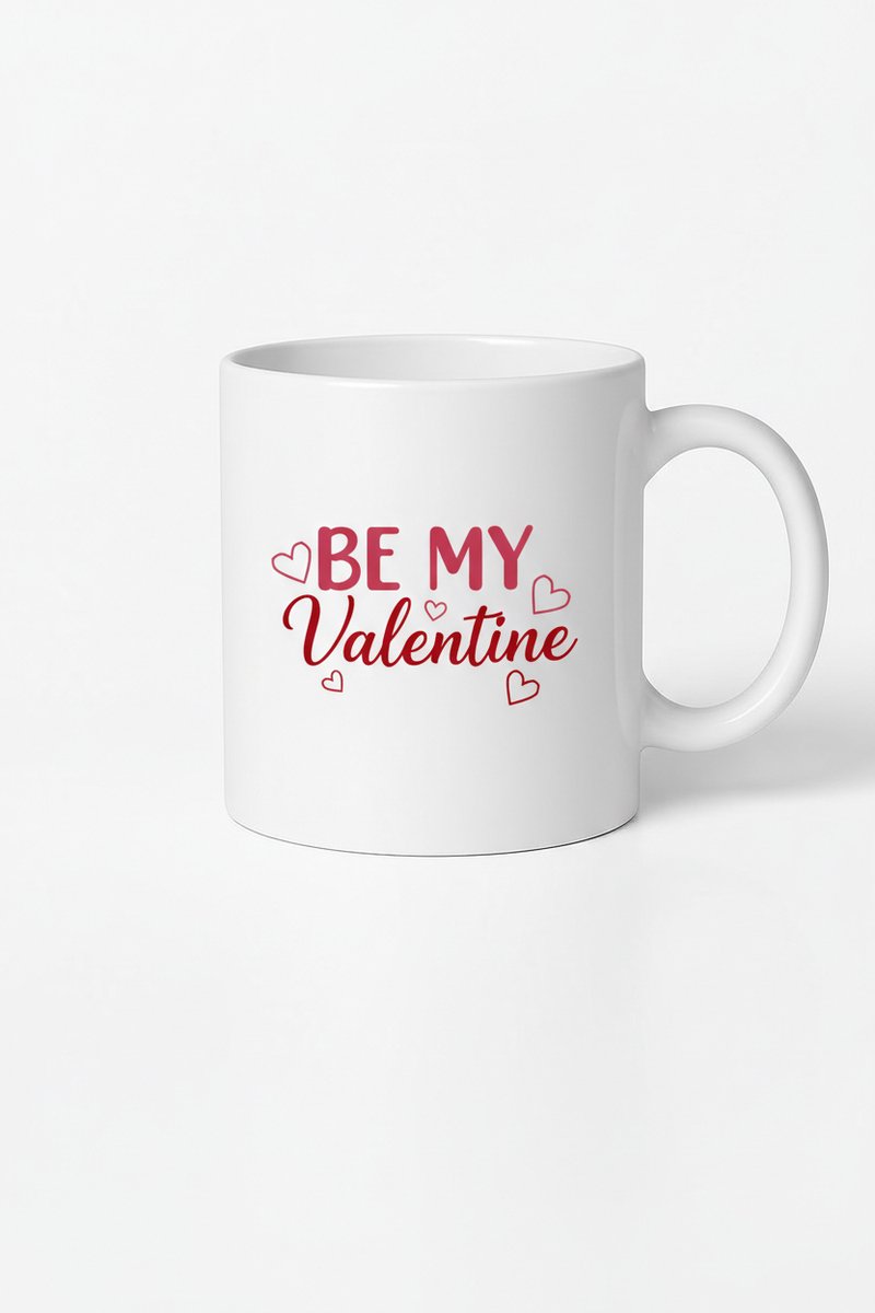 Valentijn Mok 'BE MY Valentine' met Hartjes - Romantisch Cadeau voor Liefde