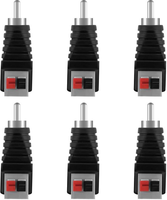 Rca Plug Adapter 6 Stuks Soldeerloze RCA Plug Adapter voor Audio en Video Signaal | bol