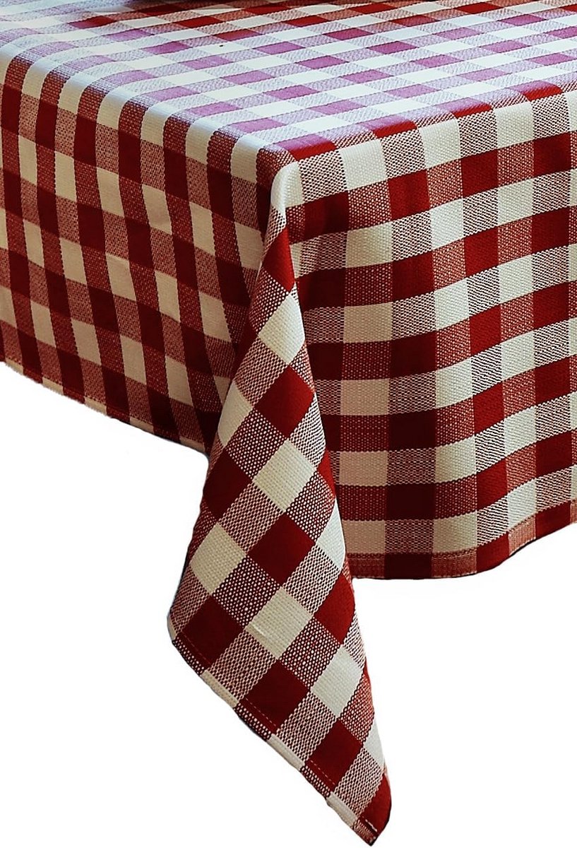 6 Katoenen Servetten 30x30 cm Robijnwit Geruit Landelijke Stijl