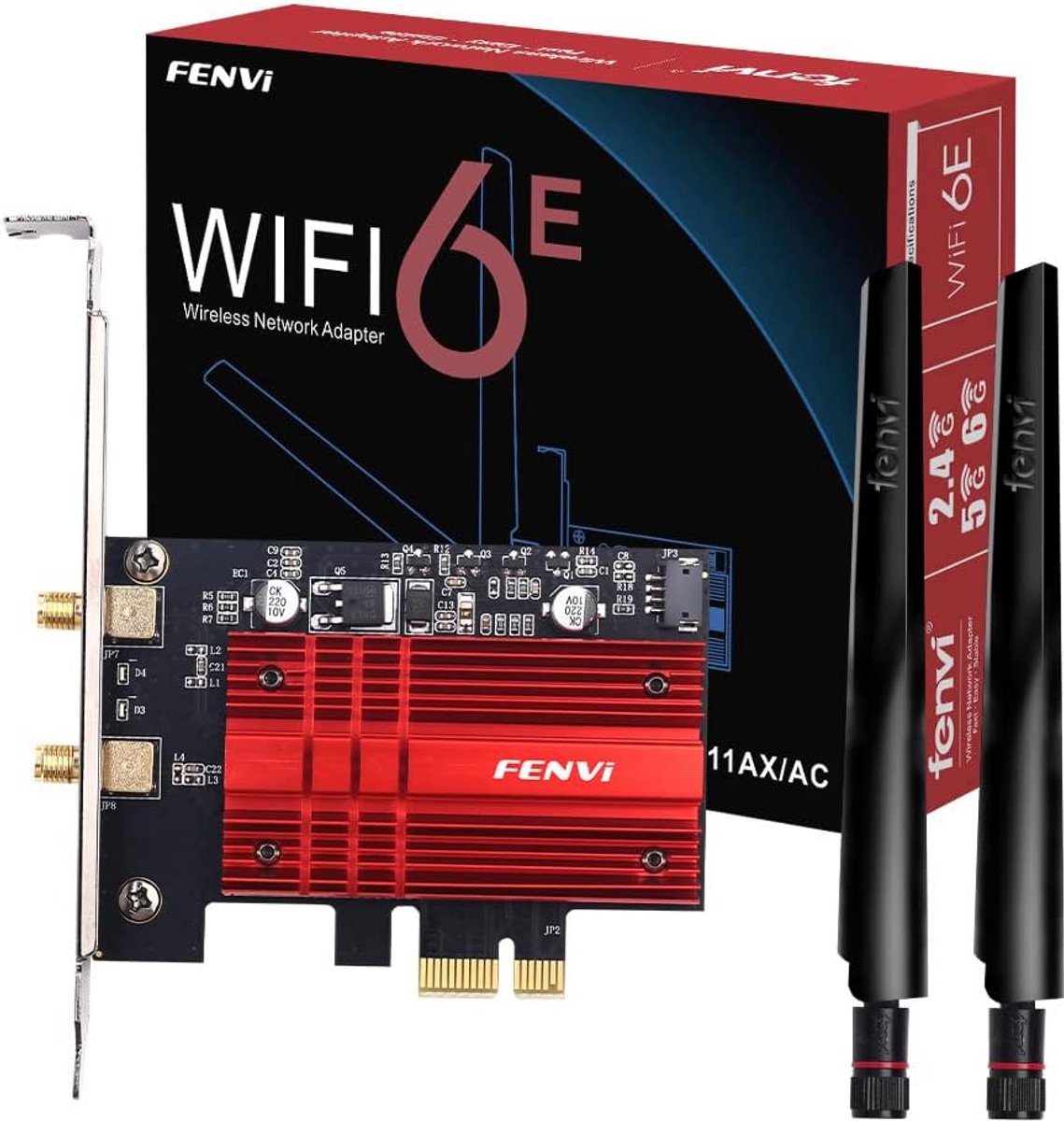 Tri-Band WiFi 6E PCI-E Netwerkkaart met Bluetooth 5.2 voor Desktop PC