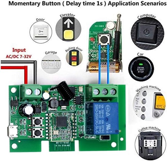 Draadloze WiFi Relais Schakelaar Module voor Smart Home ...