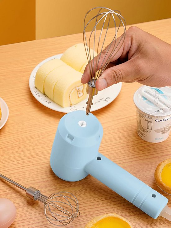 Draadloze Elektrische Handmixer met 3 Snelheden en Afneembare Gardes voor Bakken — afbeelding 5