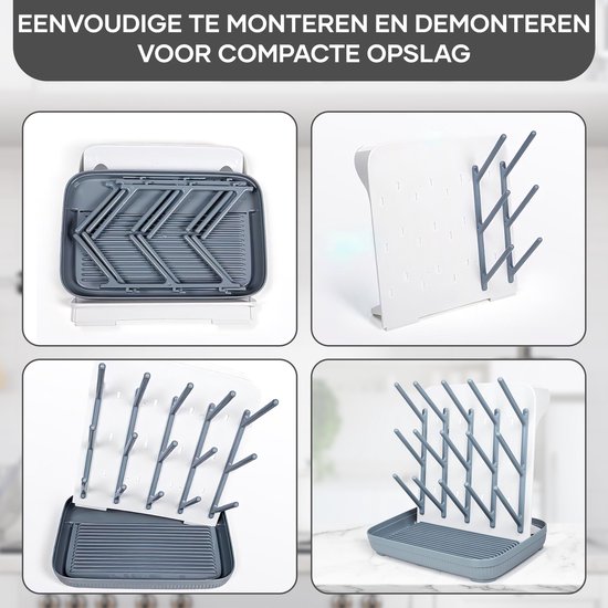 Villux Flessenrek Voor Baby - Flessenrek Baby - Flessen Droogrek - Droogrek Flessen - Flessenborstel Baby - Baby Voeding - Baby Flessen - Flessendrager van Villux — afbeelding 3