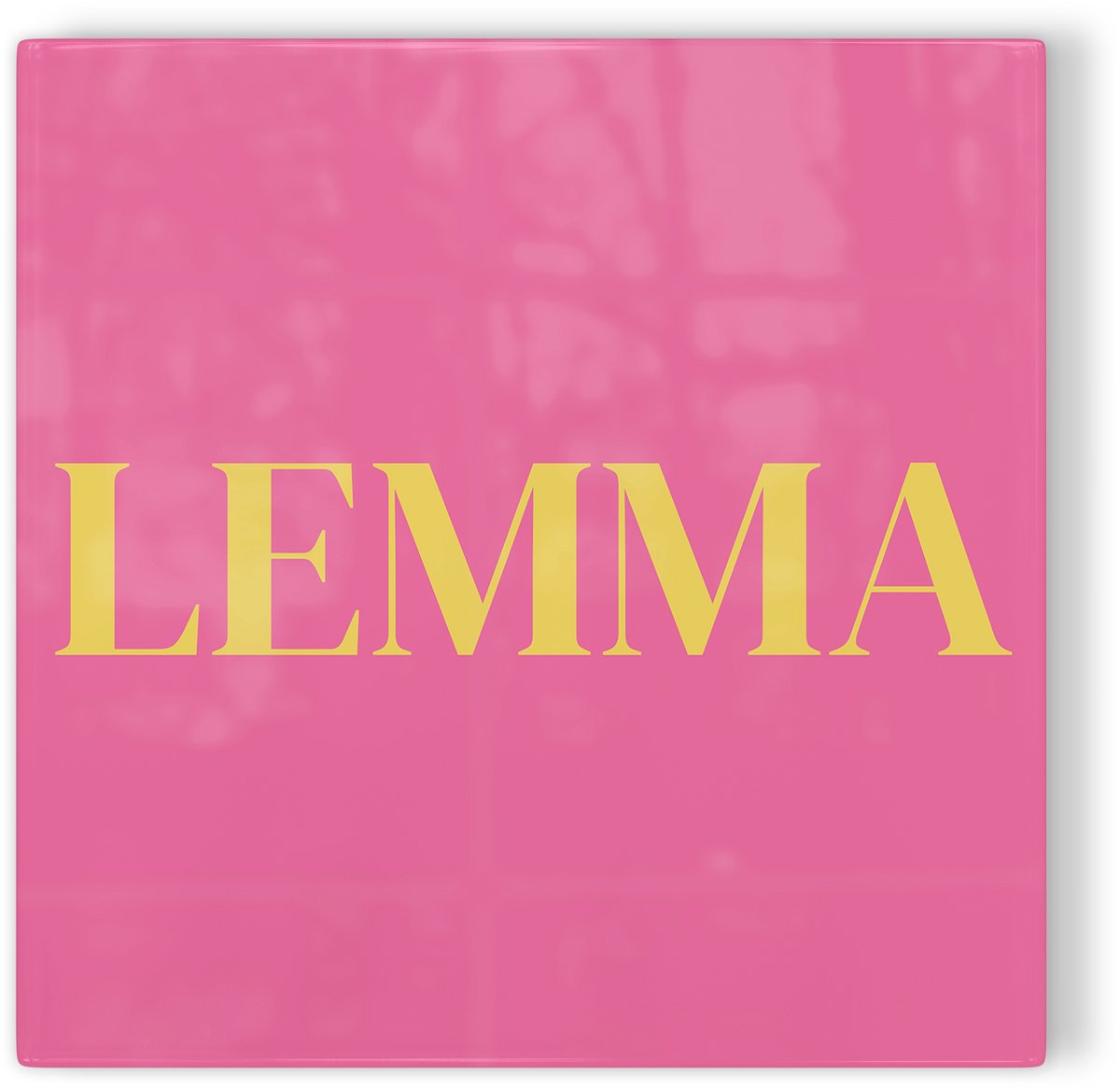Tegeltje Haarlem Lemma - roze geel - tegeltje stad - tegeltje met tekst