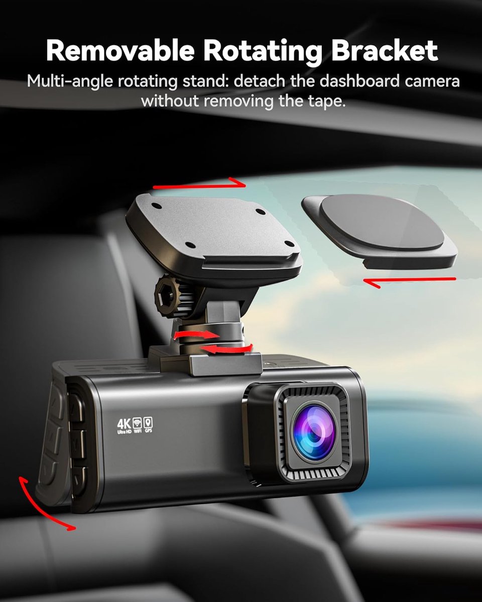 RedTiger F7N Pro Dual Dashcam voor auto - 4K & 1080p - 3,18 inch LCD met App thumbnail 4