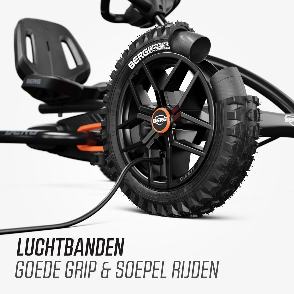BERG Buddy Cross Black Skelter - 3+ Jaar - All Terrain Luchtbanden - Verstelbare Stoel - Vrijloopautomaat - Zwart — afbeelding 6