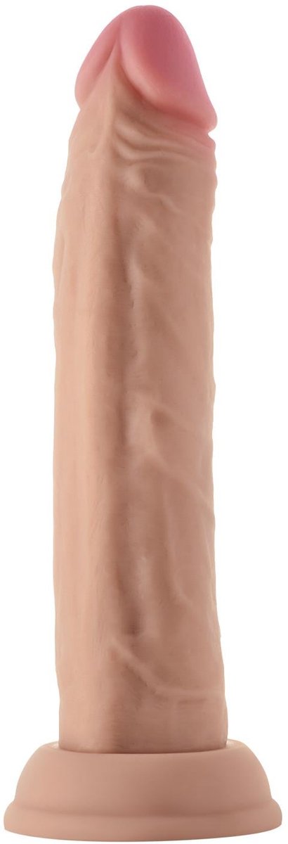 Shaft Dildo - beige - 19,5 cm - Zuignap - Dubbele Stimulatie