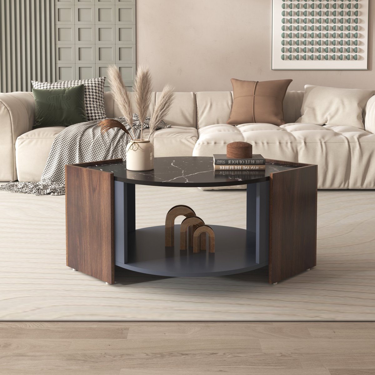 REDOM Salontafel 96,5x63x40 cm van spaanplaat, met opbergvak