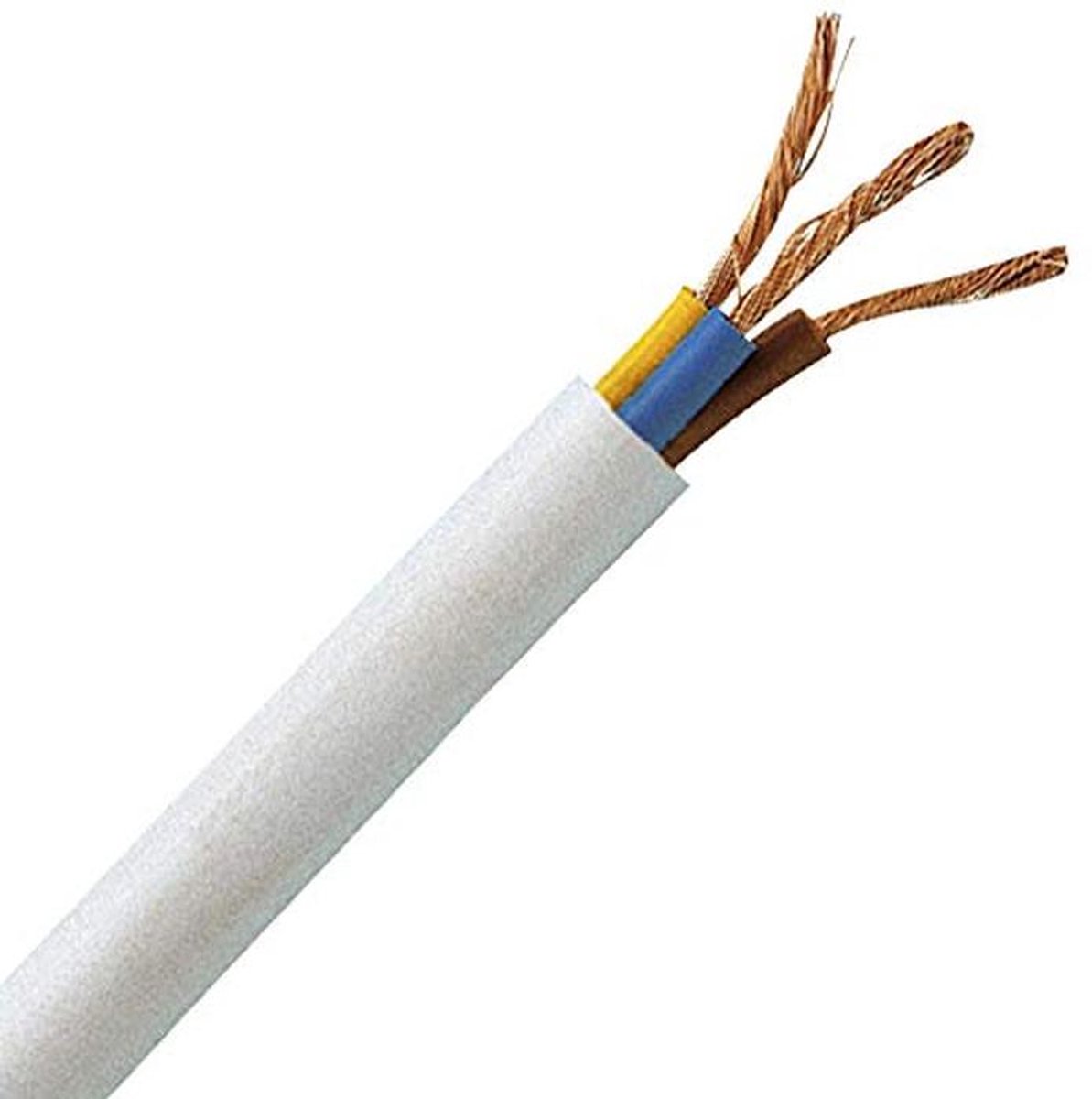 Slangleiding H05 VV-F 3G, 1 mm2, 10 m, wit