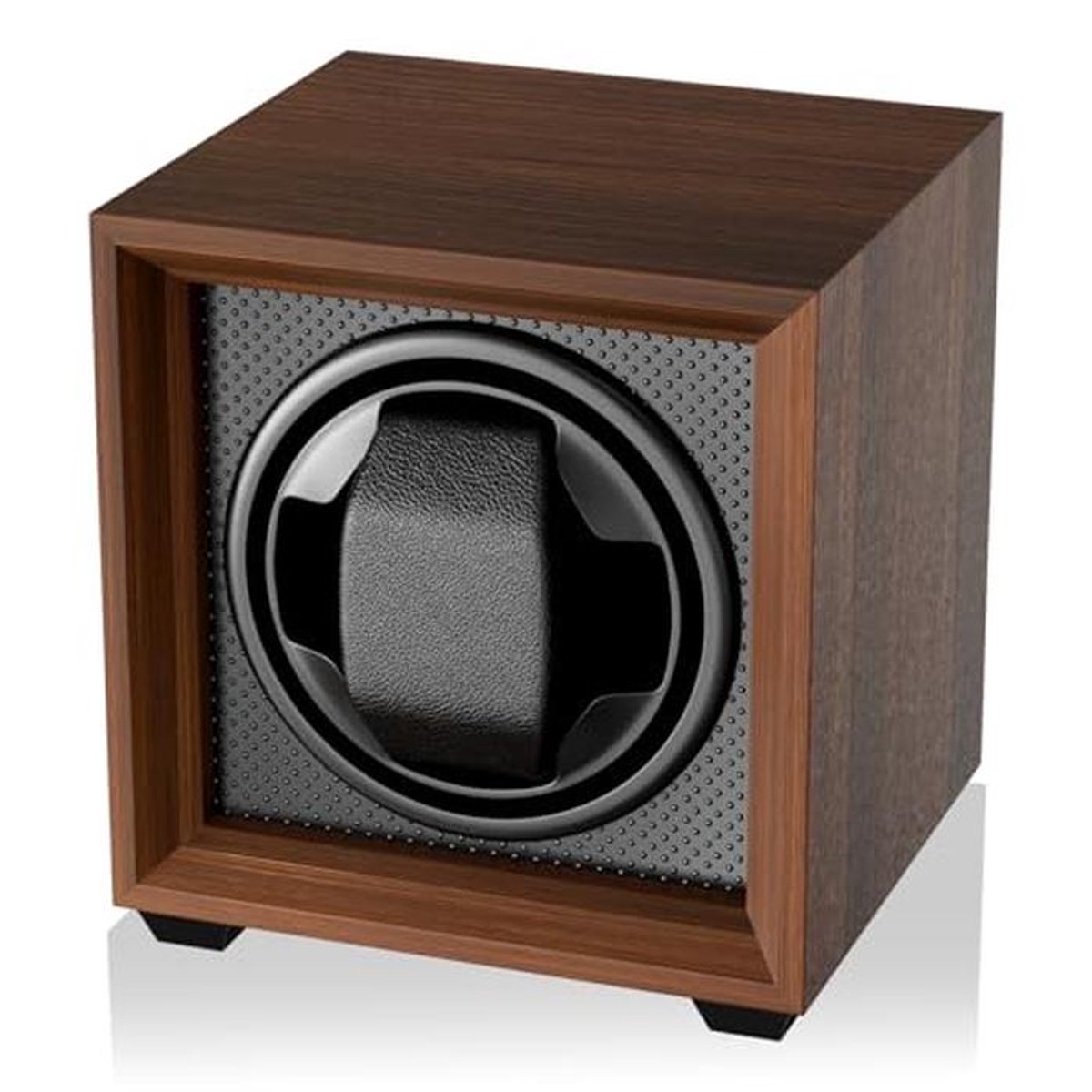 Automatische Horlogewinder met Stil Motor en USB Oplaadpoort, Elegante Vierkante Walnoot Houten Case