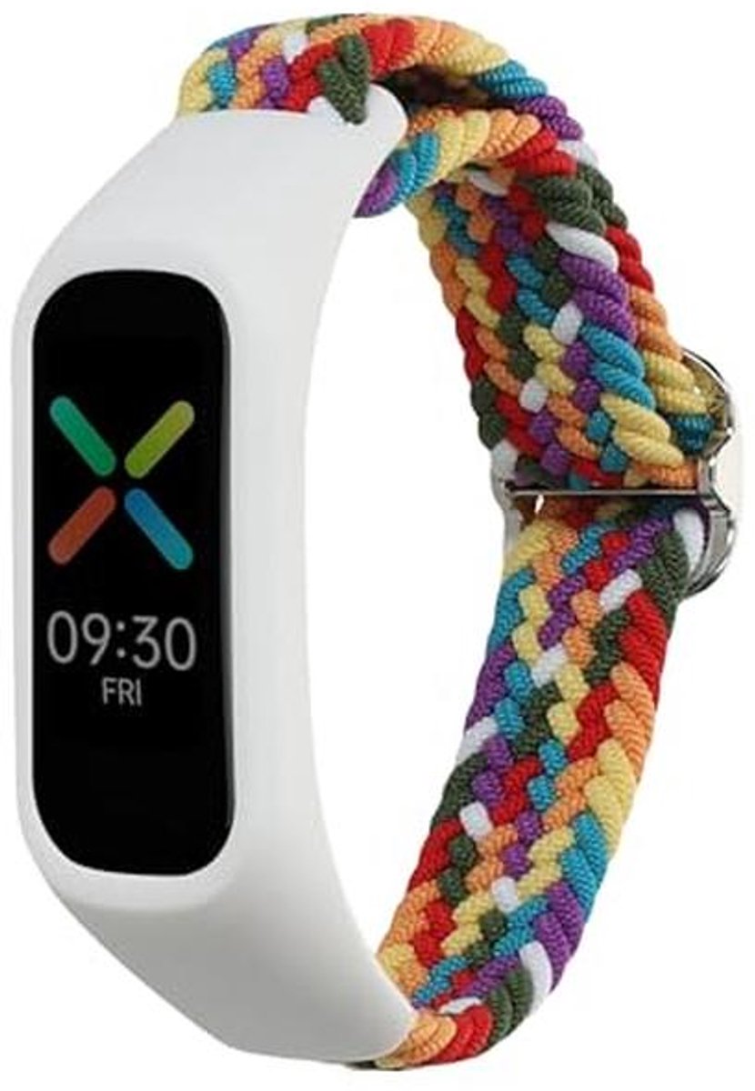 Nylon Polsband voor Smartwatch - Compatibel met Sportband - 14-22 cm - Zwart