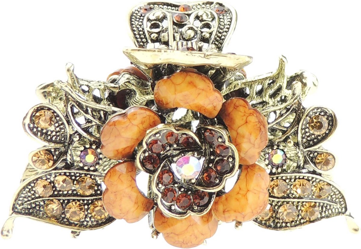 Gouden Vintage Klem voor Kort Haar - Luxe Strass Steen Haarspeld voor Bruiloft & Feest